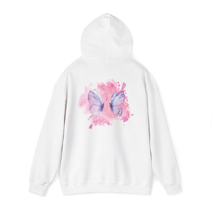 Whimsical Butterfly Sweatshirt - Cozy Hooded Sweatshirt, Pastel Art Apparel, Spring Fashion, Gift for Nature Lovers, Butterfly Lover Gift
