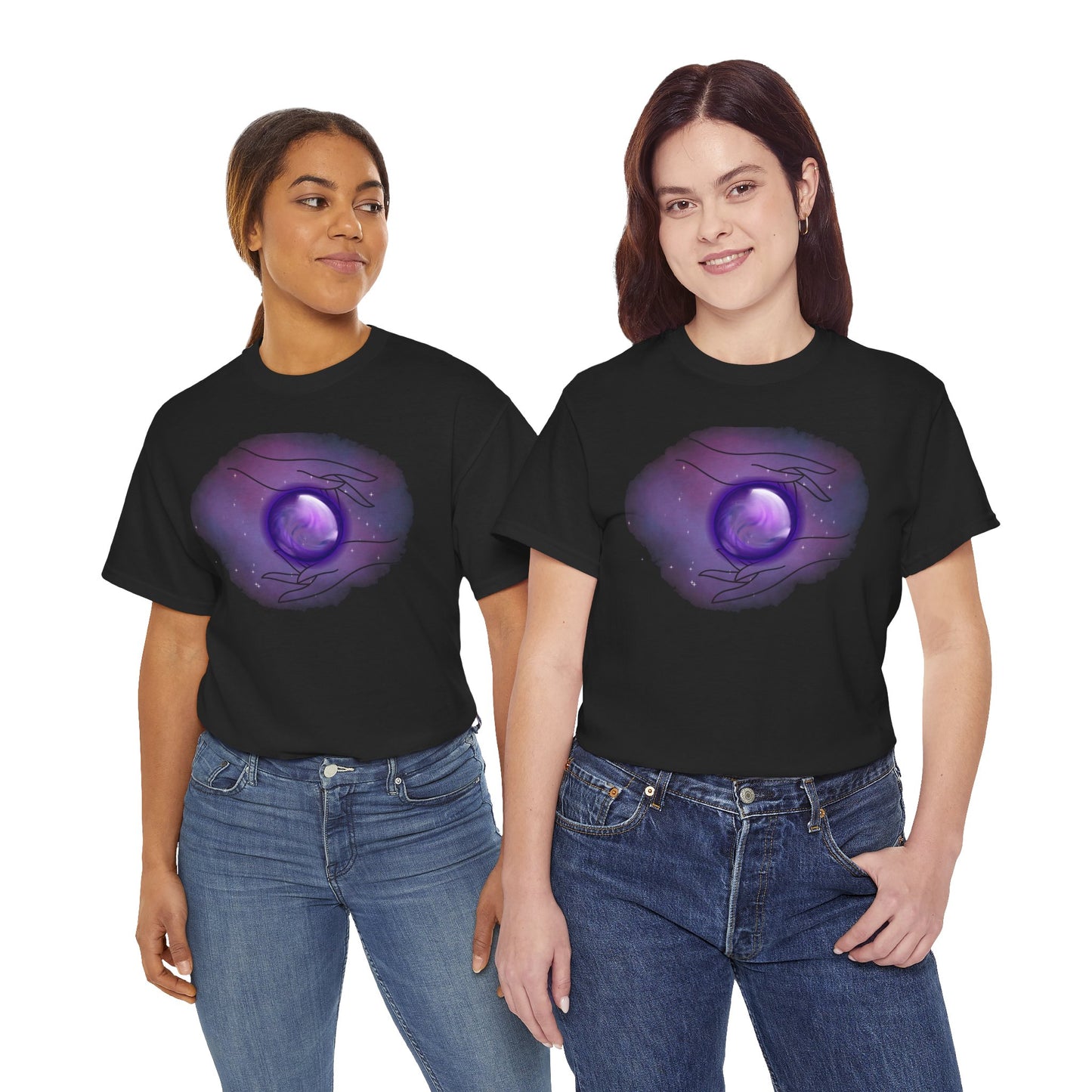 Mystical Hands Graphic Tee, Spiritual Clothing, Astrology Gift, Boho Fashion, Unisex Cotton T-Shirt