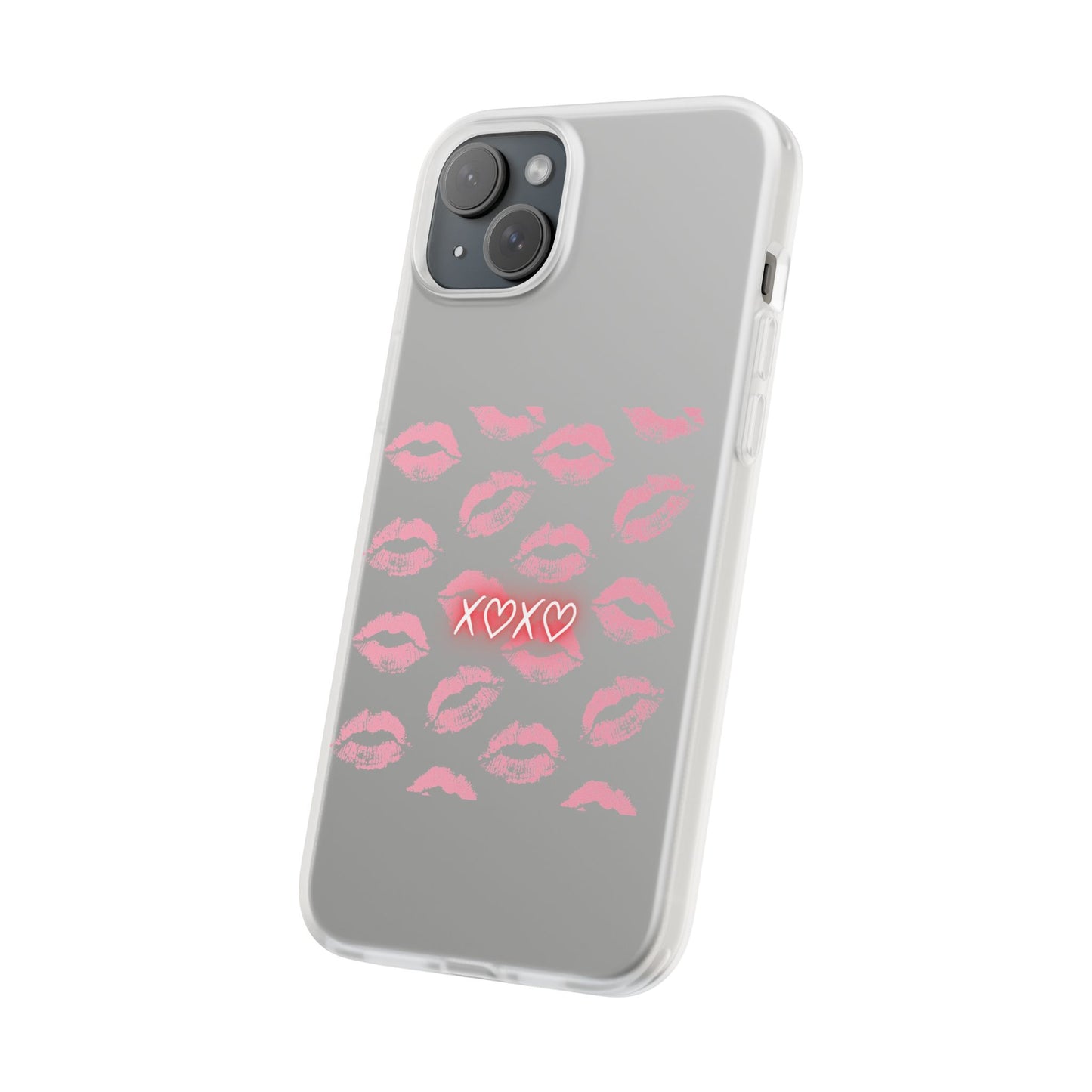 Kiss Print Phone Case - Stylish Flexi Case, Cute Phone Cover, Gift for Her, Trendy Accessories, Valentine's Day, Romantic Style