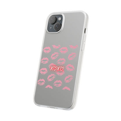 Kiss Print Phone Case - Stylish Flexi Case, Cute Phone Cover, Gift for Her, Trendy Accessories, Valentine's Day, Romantic Style