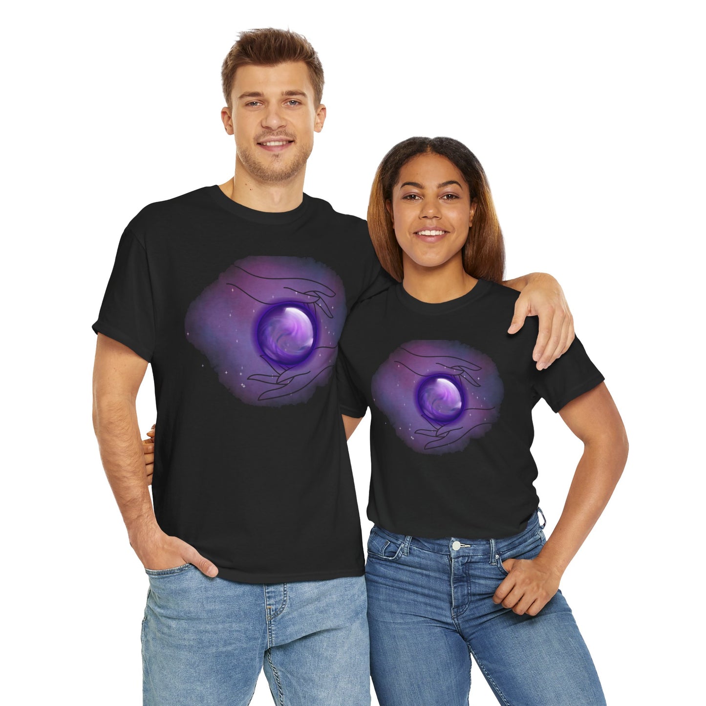 Mystical Hands Graphic Tee, Spiritual Clothing, Astrology Gift, Boho Fashion, Unisex Cotton T-Shirt