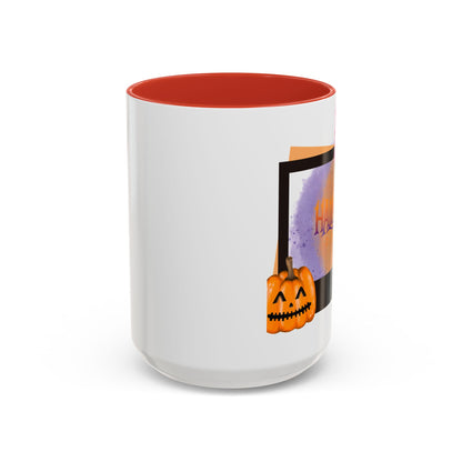 Halloween Accent Coffee Mug - Spooky Pumpkin, Fall Decor, Gift for Coffee Lovers, Seasonal Homeware, Halloween Party