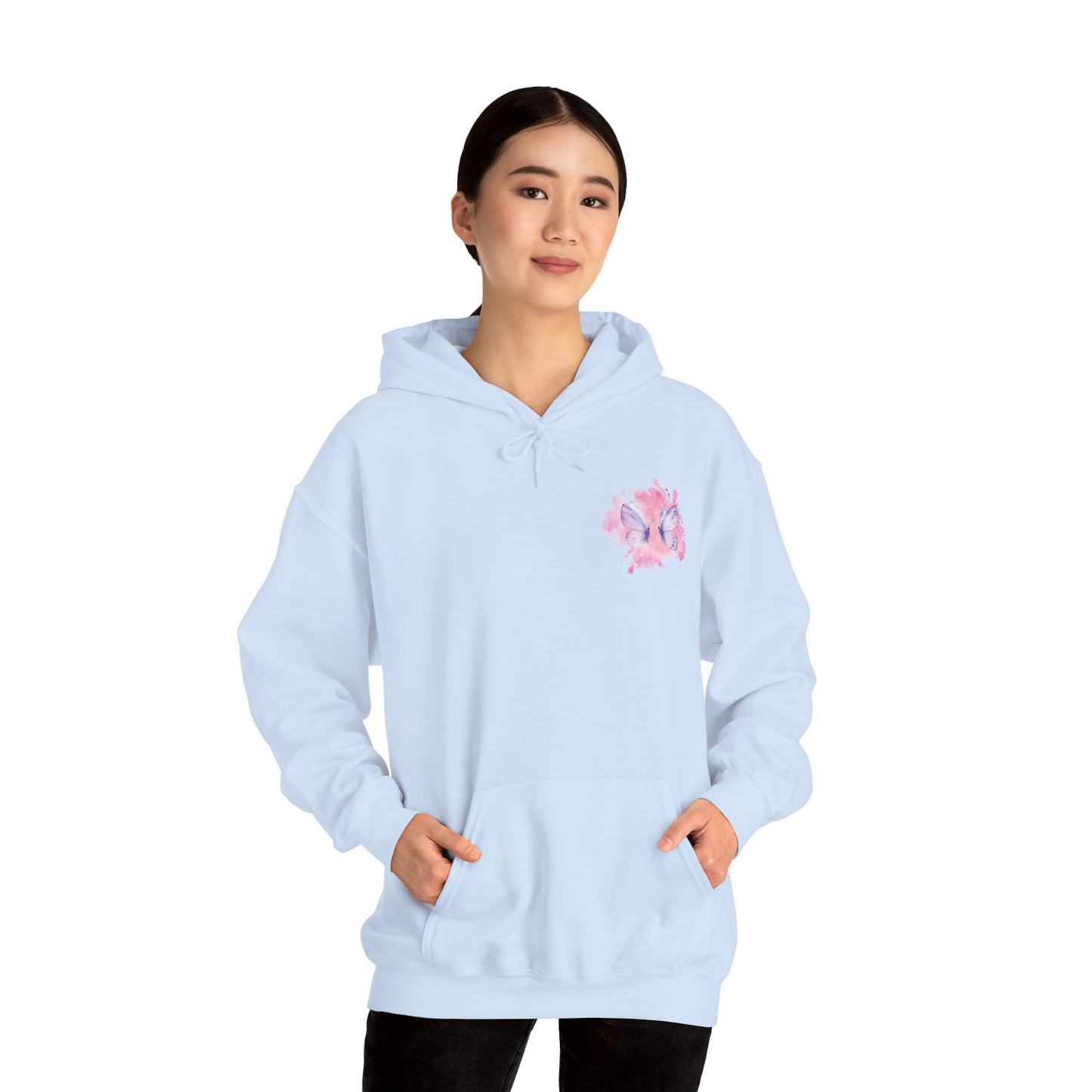 Whimsical Butterfly Sweatshirt - Cozy Hooded Sweatshirt, Pastel Art Apparel, Spring Fashion, Gift for Nature Lovers, Butterfly Lover Gift