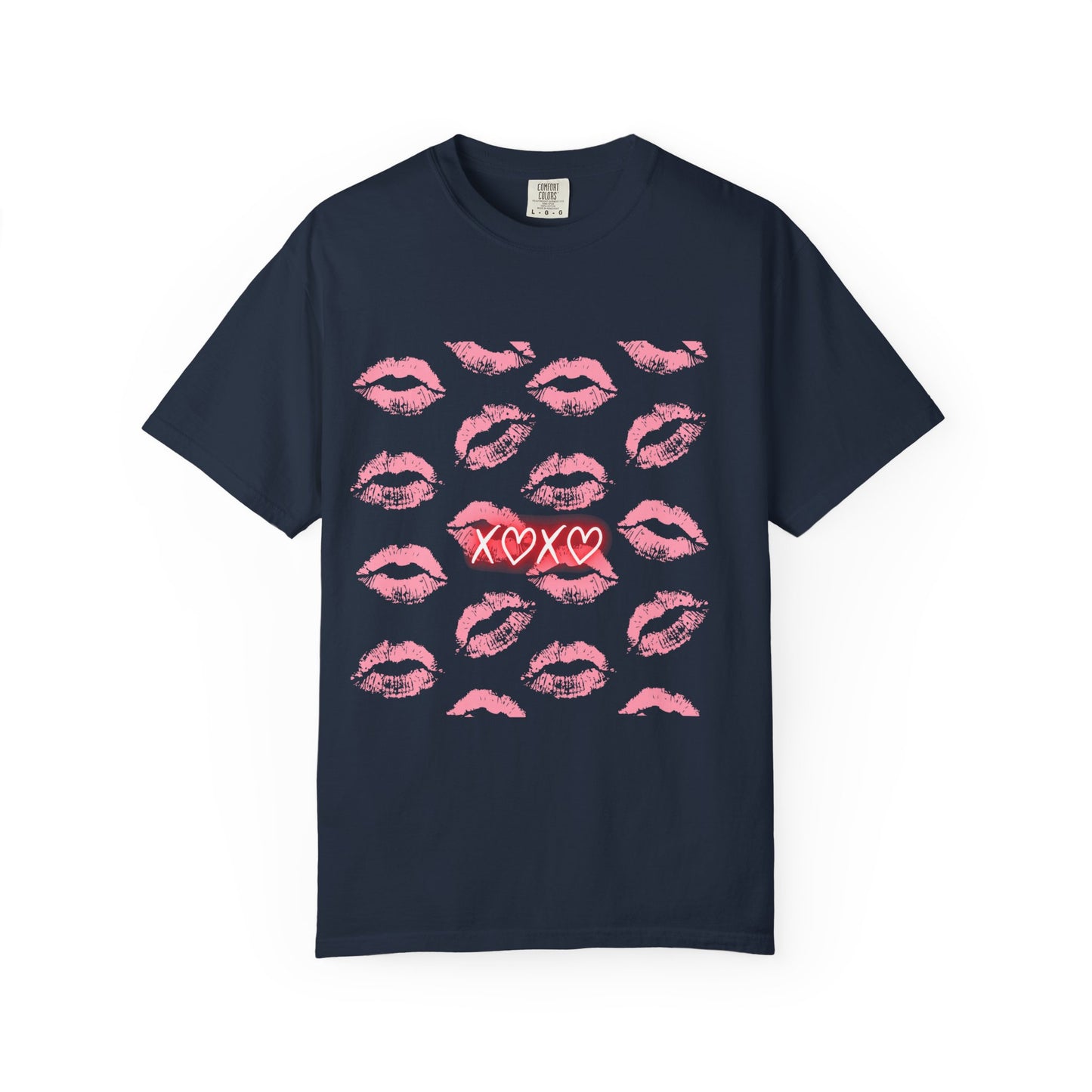 Kiss Me Garment-Dyed Unisex T-Shirt - Soft, Casual Tee for Valentine's Day, Love Gifts, Romantic Nights, Trendy Streetwear, Everyday Comfort