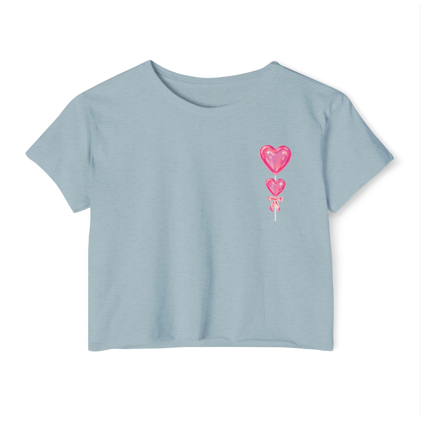Women's Festival Crop Top with Heart Balloons, Summer Concert Wear, Trendy Festival Shirt, Boho Top, Gift for Her