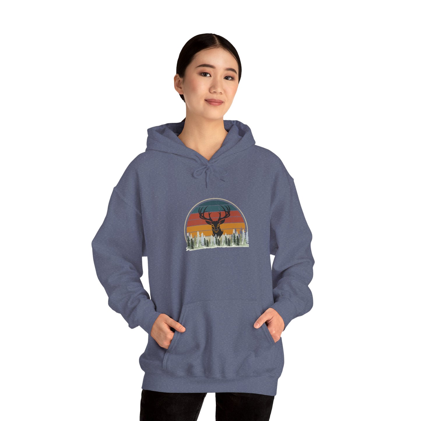 Stylish Unisex Hoodie with Retro Mountain Design, Cozy Apparel, Perfect for Outdoor Lovers, Gifts for Him or Her, Casual Wear