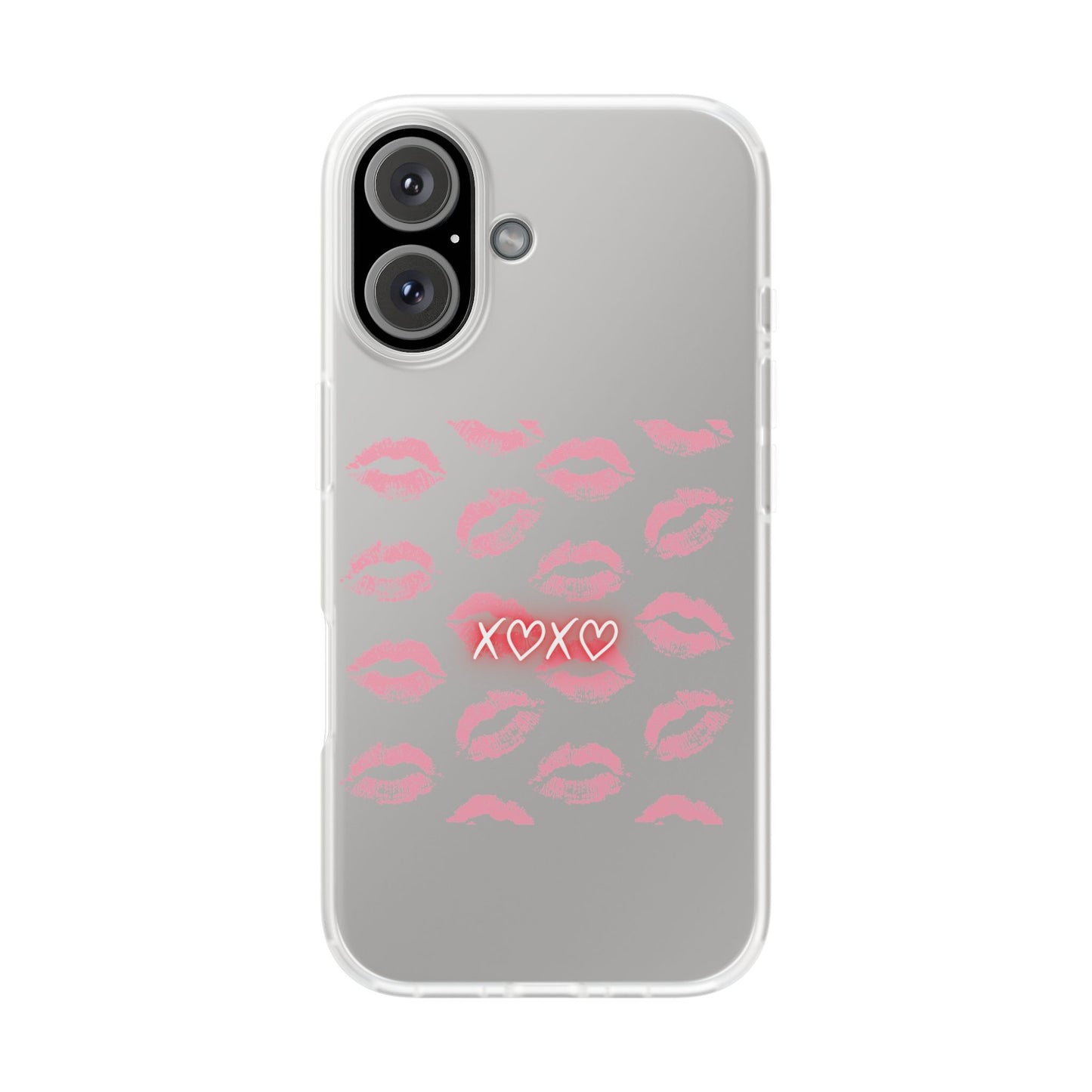 Kiss Print Phone Case - Stylish Flexi Case, Cute Phone Cover, Gift for Her, Trendy Accessories, Valentine's Day, Romantic Style
