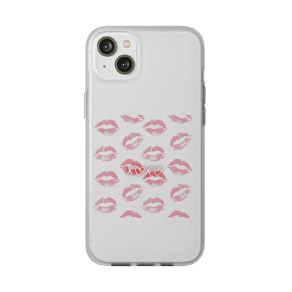Kiss Print Phone Case - Stylish Flexi Case, Cute Phone Cover, Gift for Her, Trendy Accessories, Valentine's Day, Romantic Style