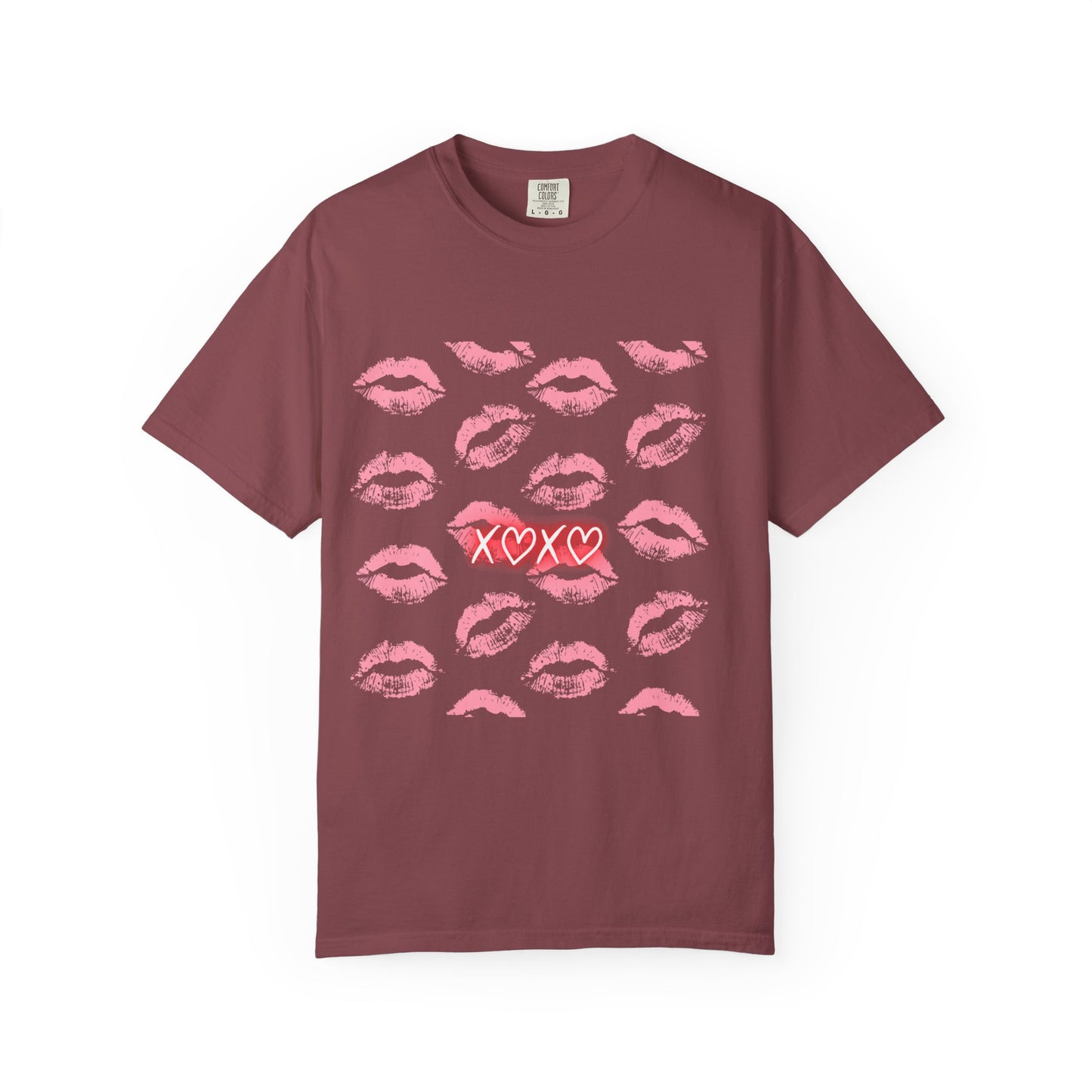 Kiss Me Garment-Dyed Unisex T-Shirt - Soft, Casual Tee for Valentine's Day, Love Gifts, Romantic Nights, Trendy Streetwear, Everyday Comfort