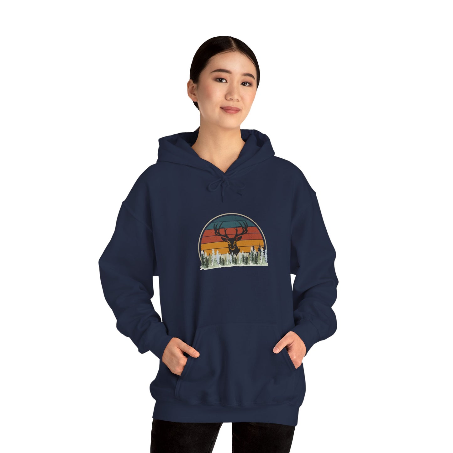 Stylish Unisex Hoodie with Retro Mountain Design, Cozy Apparel, Perfect for Outdoor Lovers, Gifts for Him or Her, Casual Wear