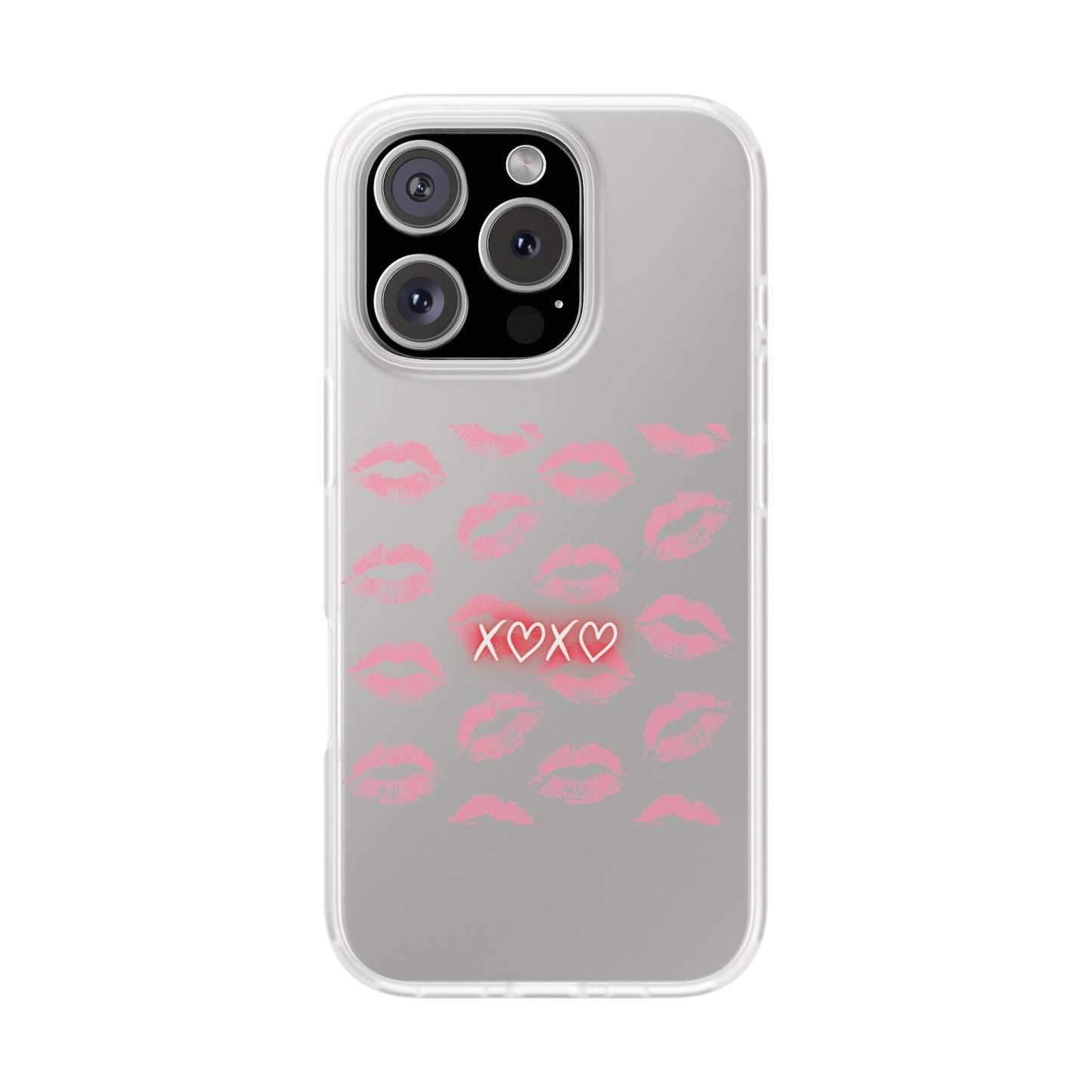 Kiss Print Phone Case - Stylish Flexi Case, Cute Phone Cover, Gift for Her, Trendy Accessories, Valentine's Day, Romantic Style