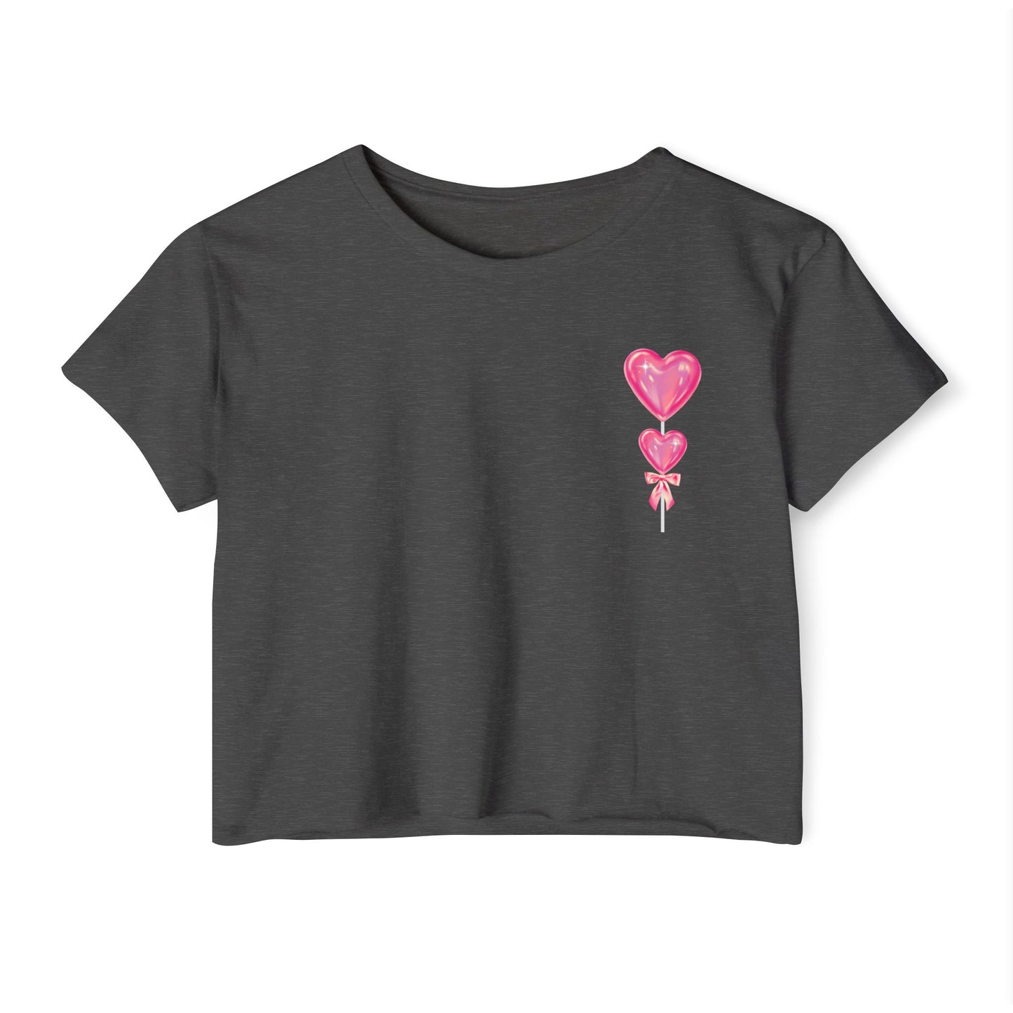 Women's Festival Crop Top with Heart Balloons, Summer Concert Wear, Trendy Festival Shirt, Boho Top, Gift for Her