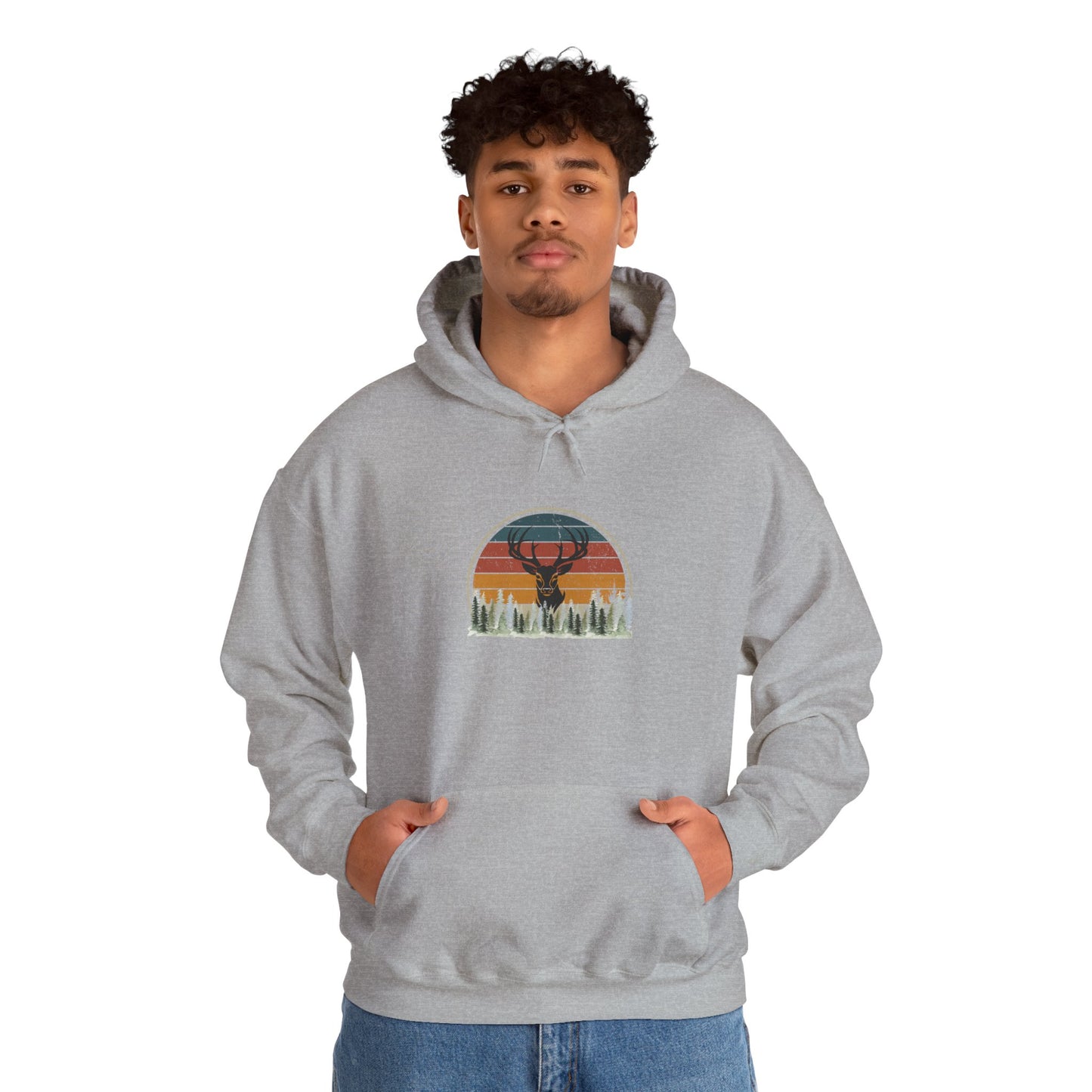 Stylish Unisex Hoodie with Retro Mountain Design, Cozy Apparel, Perfect for Outdoor Lovers, Gifts for Him or Her, Casual Wear