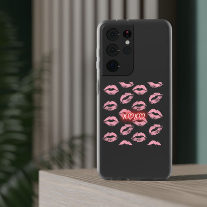 Kiss Print Phone Case - Stylish Flexi Case, Cute Phone Cover, Gift for Her, Trendy Accessories, Valentine's Day, Romantic Style