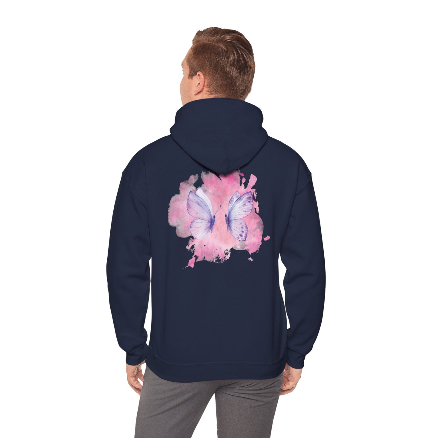 Whimsical Butterfly Sweatshirt - Cozy Hooded Sweatshirt, Pastel Art Apparel, Spring Fashion, Gift for Nature Lovers, Butterfly Lover Gift