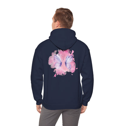Whimsical Butterfly Sweatshirt - Cozy Hooded Sweatshirt, Pastel Art Apparel, Spring Fashion, Gift for Nature Lovers, Butterfly Lover Gift