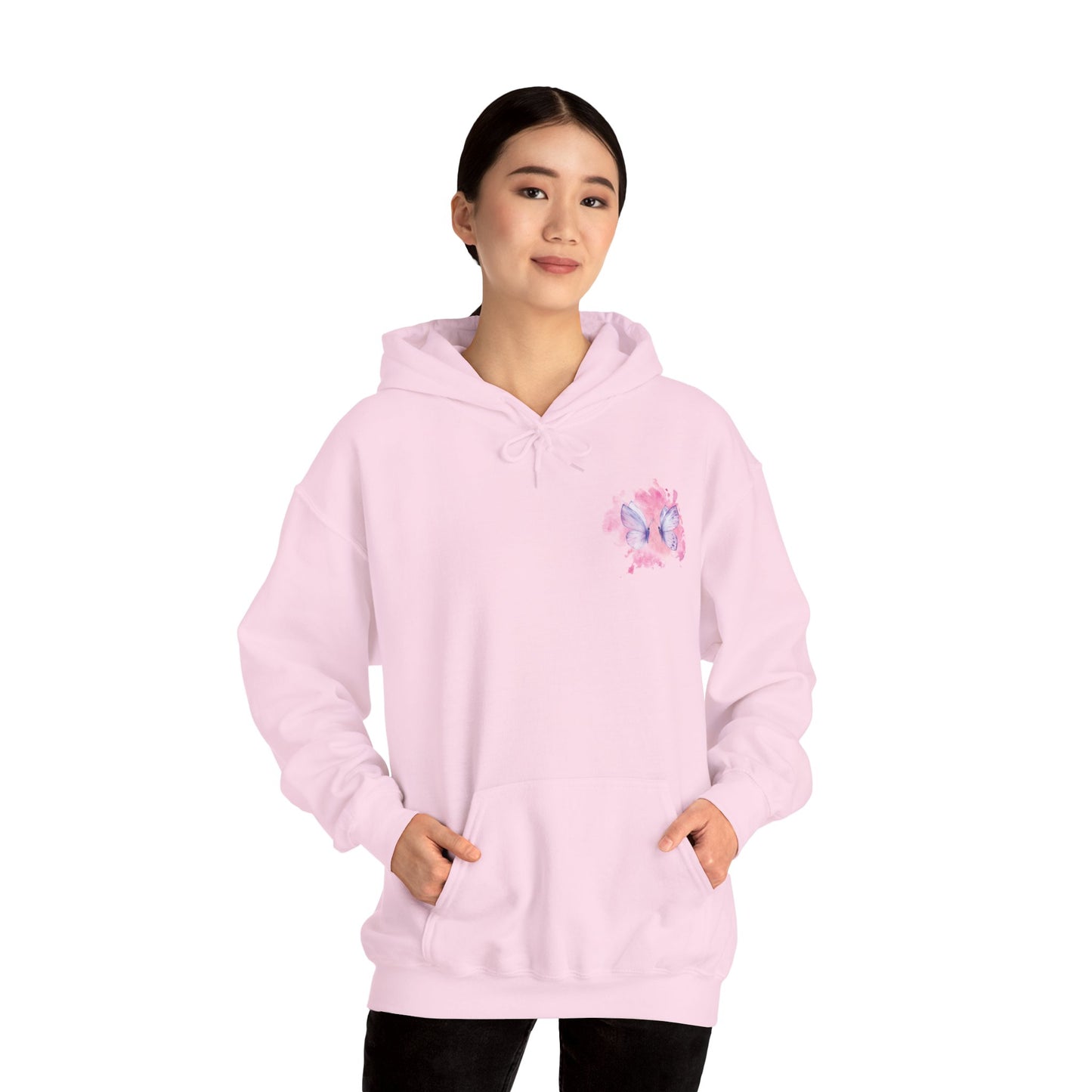 Whimsical Butterfly Sweatshirt - Cozy Hooded Sweatshirt, Pastel Art Apparel, Spring Fashion, Gift for Nature Lovers, Butterfly Lover Gift