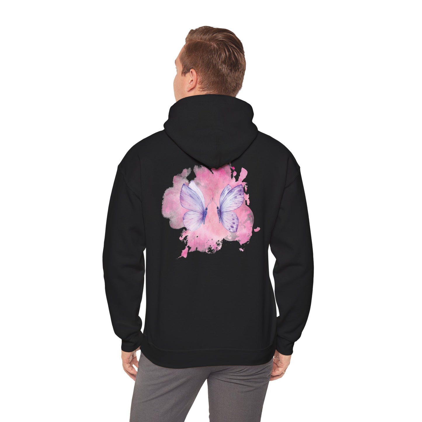 Whimsical Butterfly Sweatshirt - Cozy Hooded Sweatshirt, Pastel Art Apparel, Spring Fashion, Gift for Nature Lovers, Butterfly Lover Gift