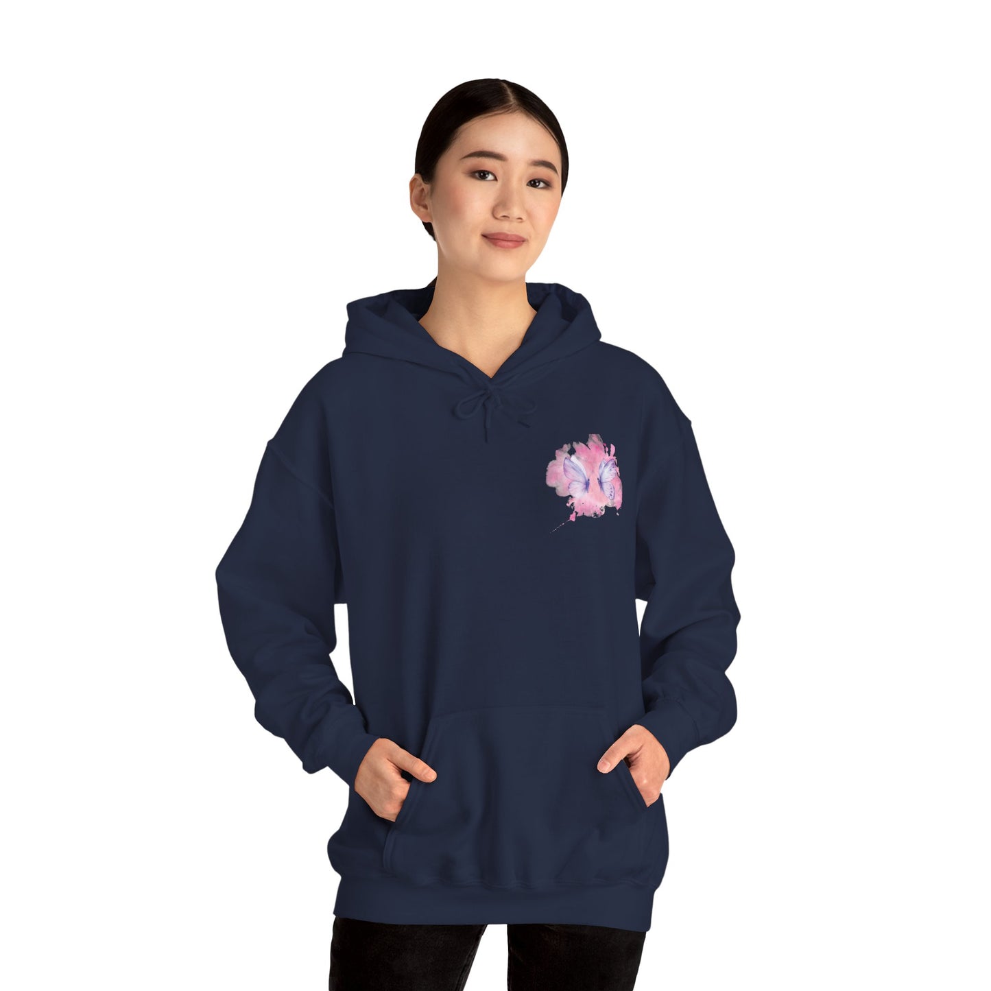 Whimsical Butterfly Sweatshirt - Cozy Hooded Sweatshirt, Pastel Art Apparel, Spring Fashion, Gift for Nature Lovers, Butterfly Lover Gift