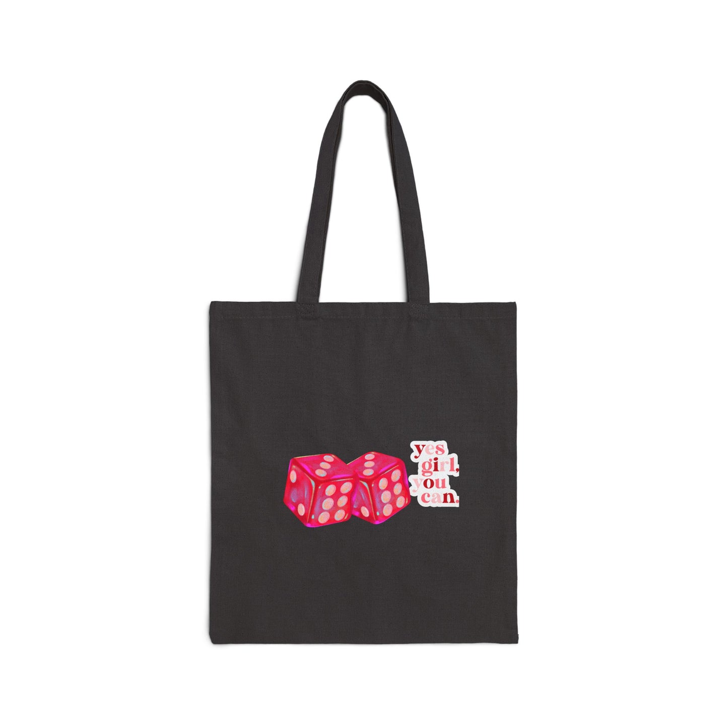 Lucky Dice Cotton Canvas Tote Bag, Fun Eco-Friendly Tote, Gift for Gamers, Everyday Use, Travel Bag, Stylish Shopping Tote