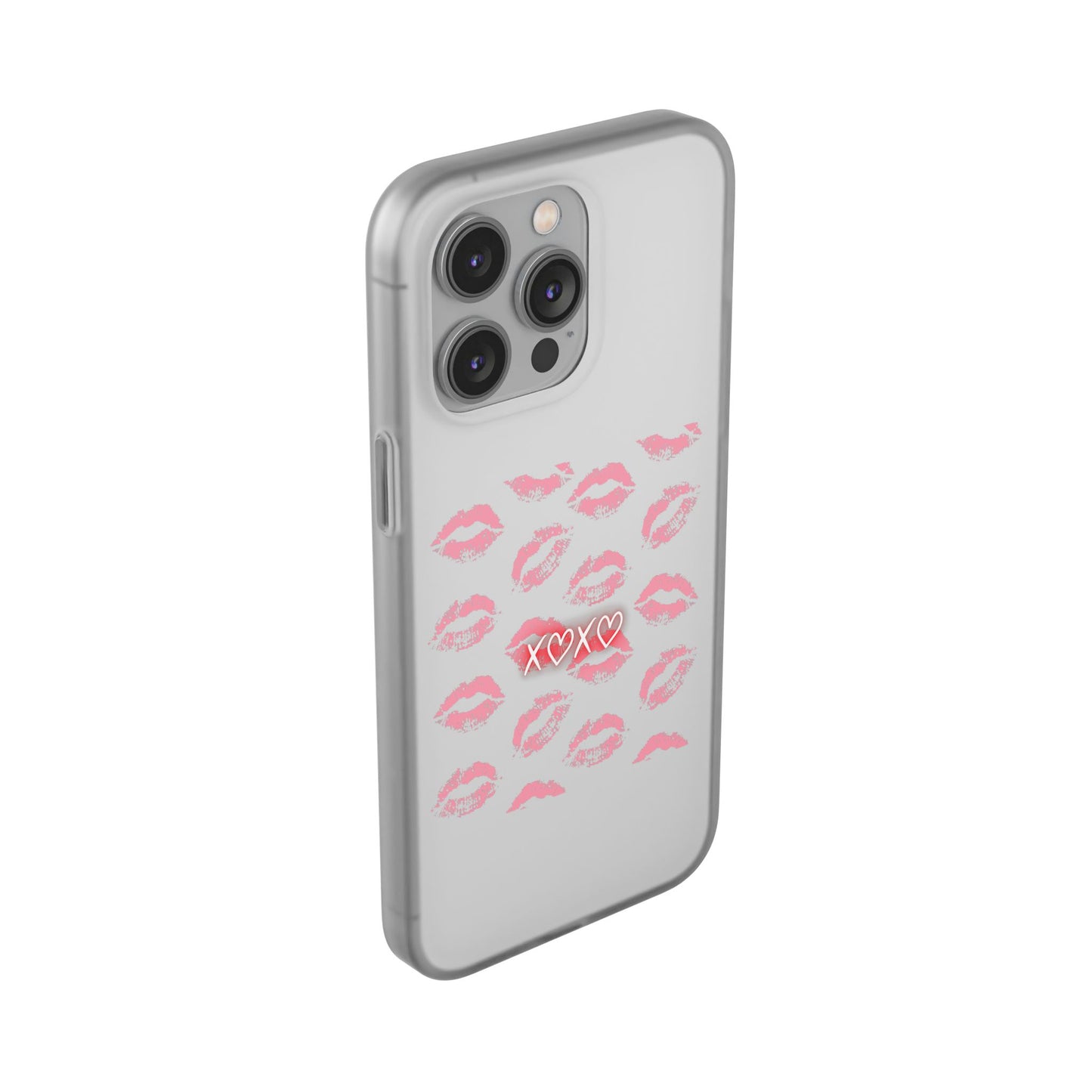Kiss Print Phone Case - Stylish Flexi Case, Cute Phone Cover, Gift for Her, Trendy Accessories, Valentine's Day, Romantic Style