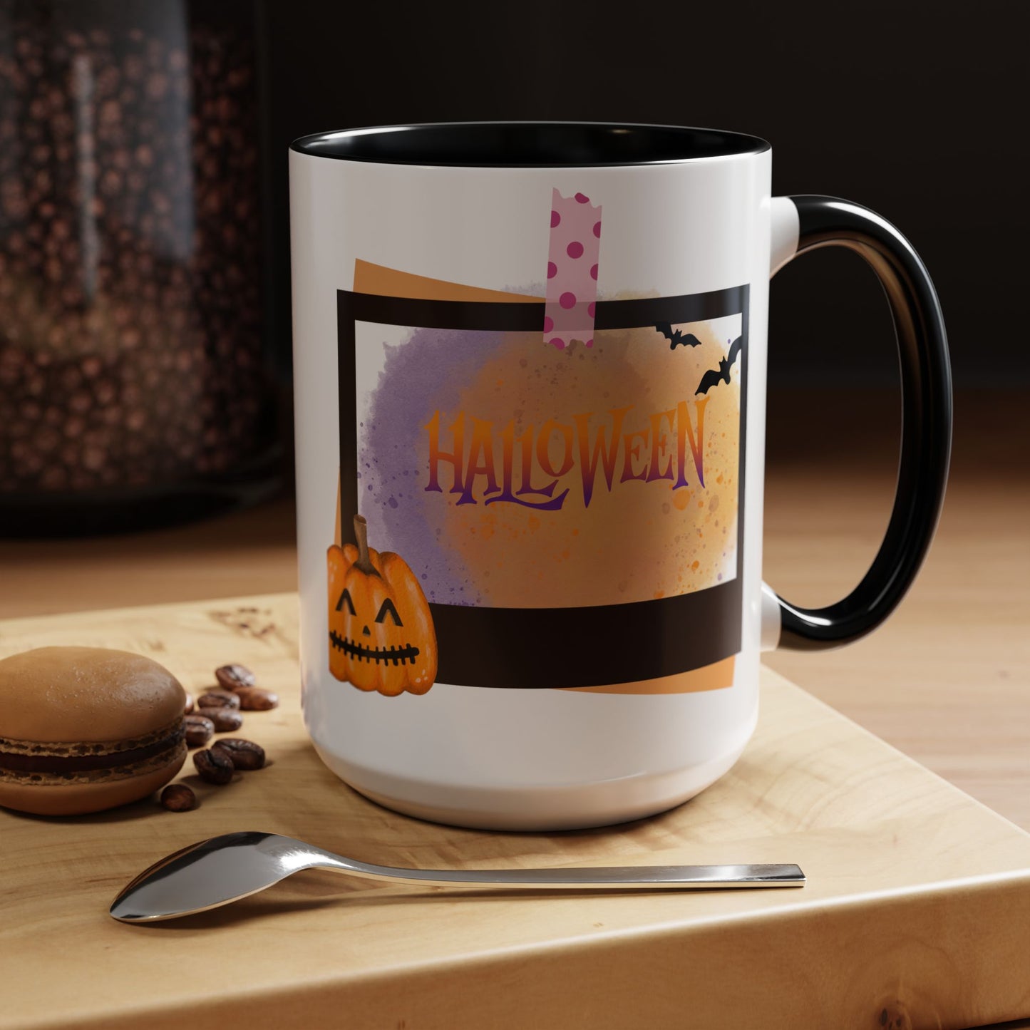 Halloween Accent Coffee Mug - Spooky Pumpkin, Fall Decor, Gift for Coffee Lovers, Seasonal Homeware, Halloween Party