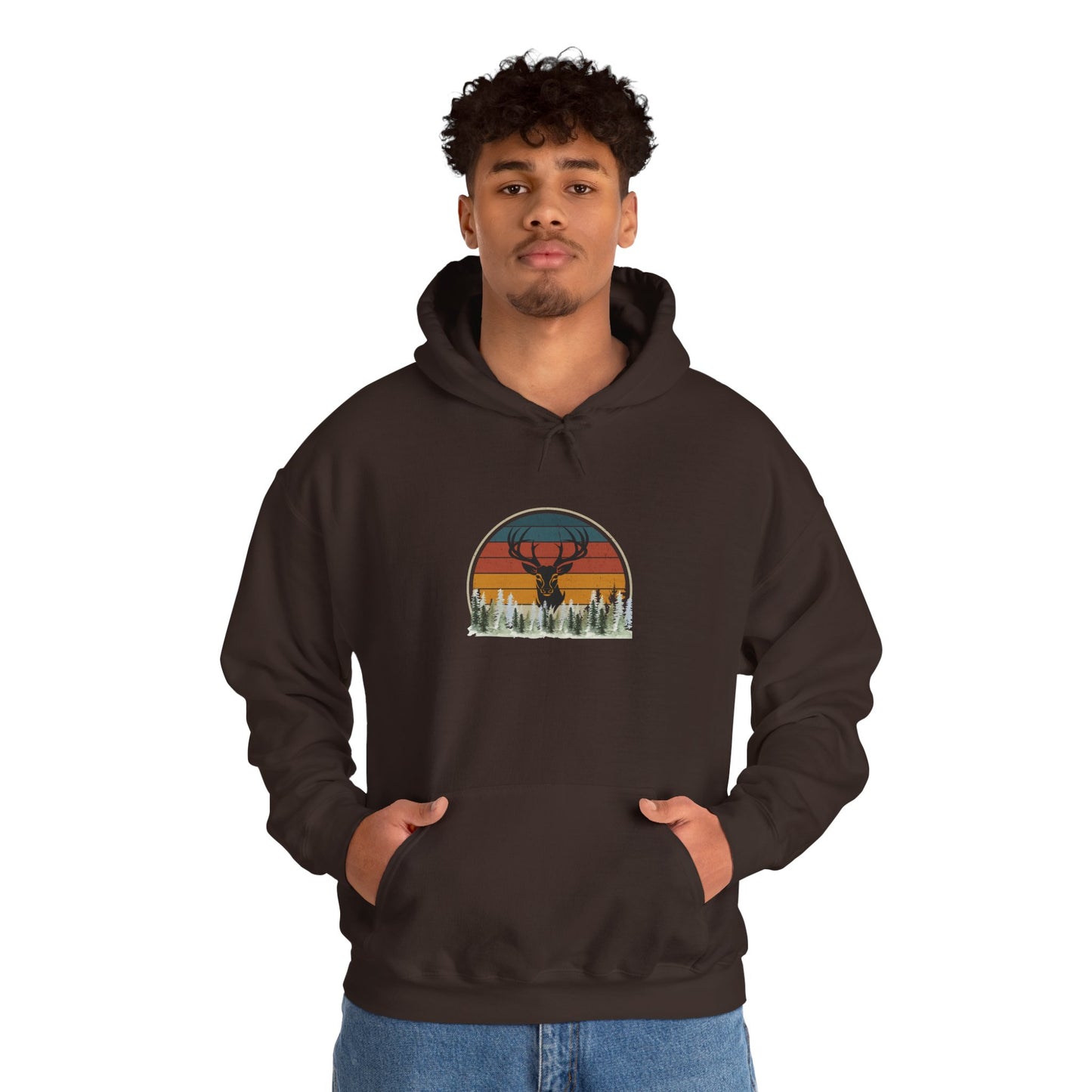 Stylish Unisex Hoodie with Retro Mountain Design, Cozy Apparel, Perfect for Outdoor Lovers, Gifts for Him or Her, Casual Wear