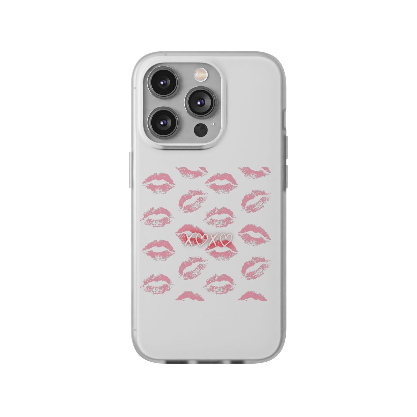 Kiss Print Phone Case - Stylish Flexi Case, Cute Phone Cover, Gift for Her, Trendy Accessories, Valentine's Day, Romantic Style