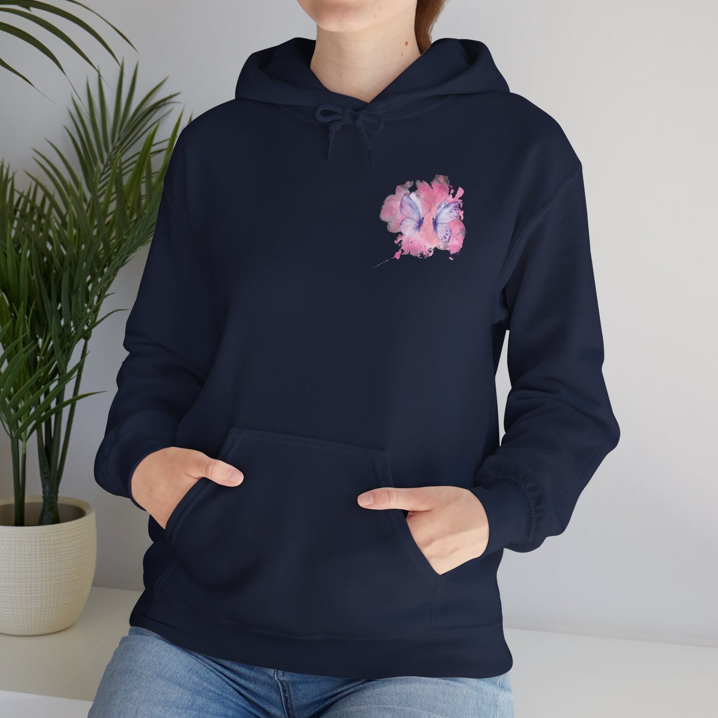 Whimsical Butterfly Sweatshirt - Cozy Hooded Sweatshirt, Pastel Art Apparel, Spring Fashion, Gift for Nature Lovers, Butterfly Lover Gift