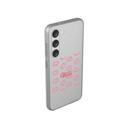 Kiss Print Phone Case - Stylish Flexi Case, Cute Phone Cover, Gift for Her, Trendy Accessories, Valentine's Day, Romantic Style