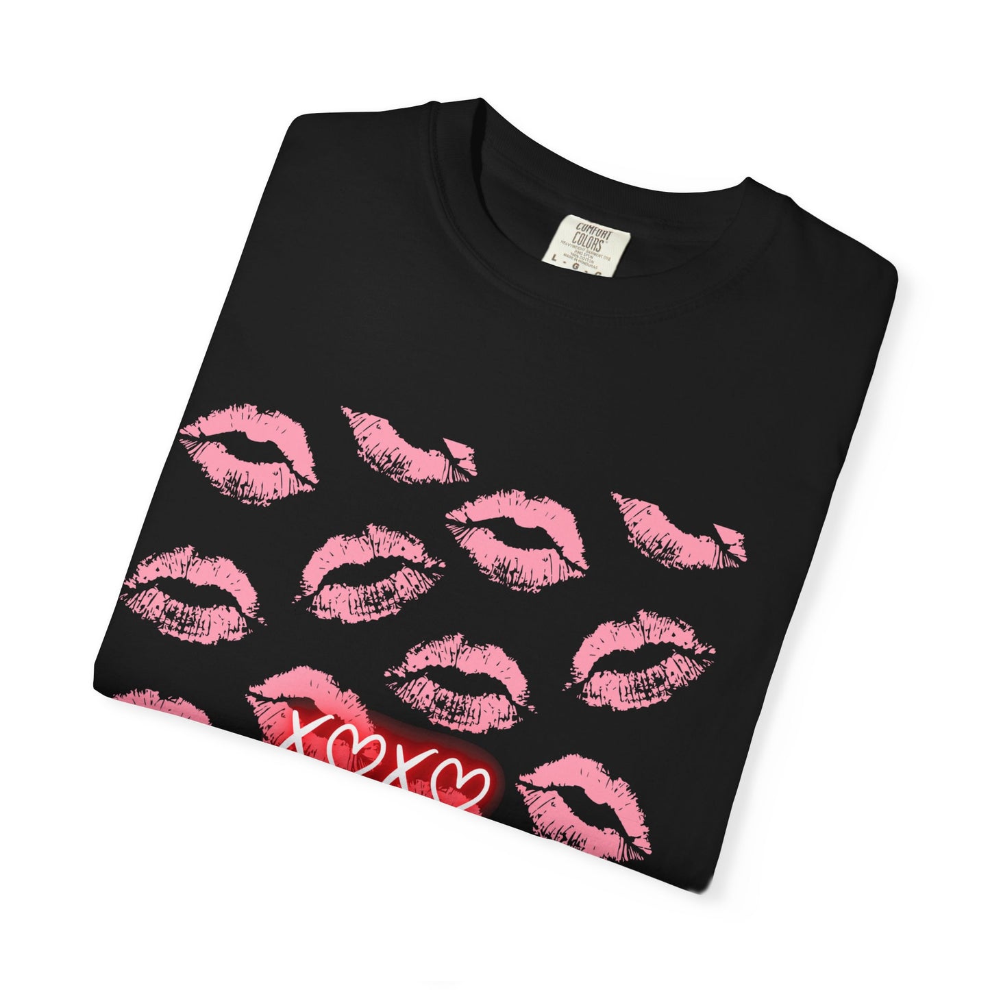 Kiss Me Garment-Dyed Unisex T-Shirt - Soft, Casual Tee for Valentine's Day, Love Gifts, Romantic Nights, Trendy Streetwear, Everyday Comfort